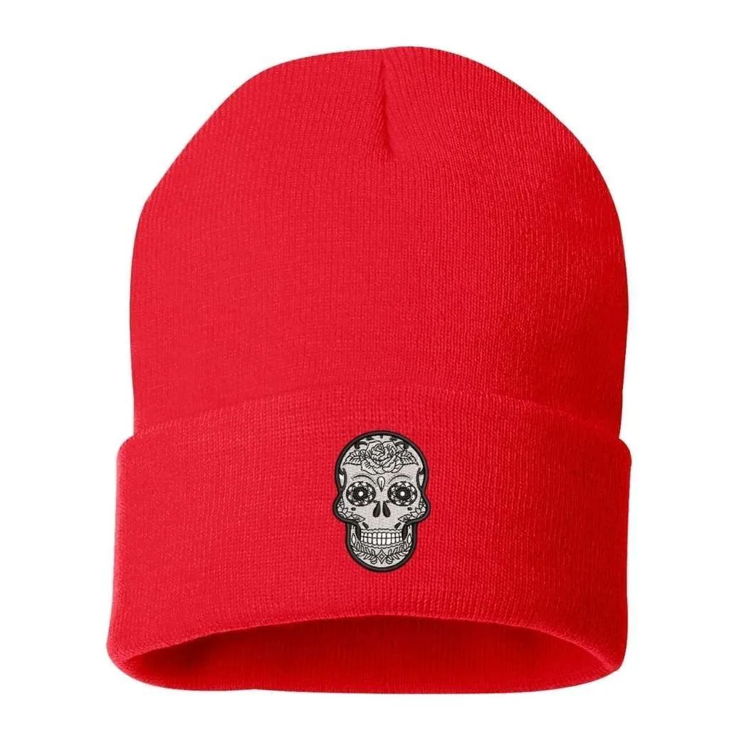 Dia De Los Muertos Beanie | Sugar Skull Cuffed Beanie