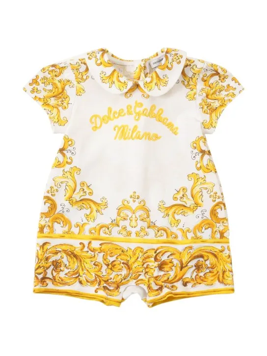 Dolce&amp;Gabbana   Maiolica print cotton jersey romper 