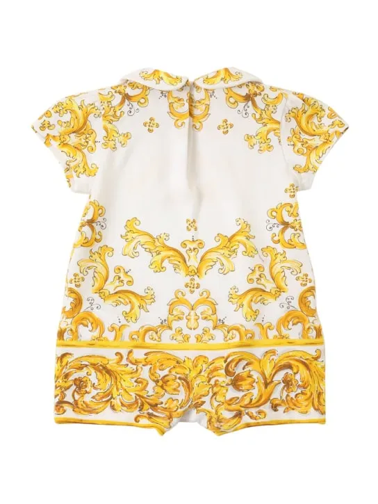 Dolce&amp;Gabbana   Maiolica print cotton jersey romper 