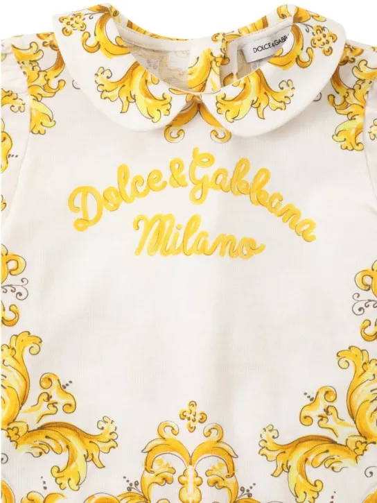 Dolce&amp;Gabbana   Maiolica print cotton jersey romper 