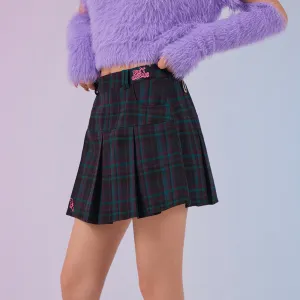 Dont You Dare Check Pleated Skirt