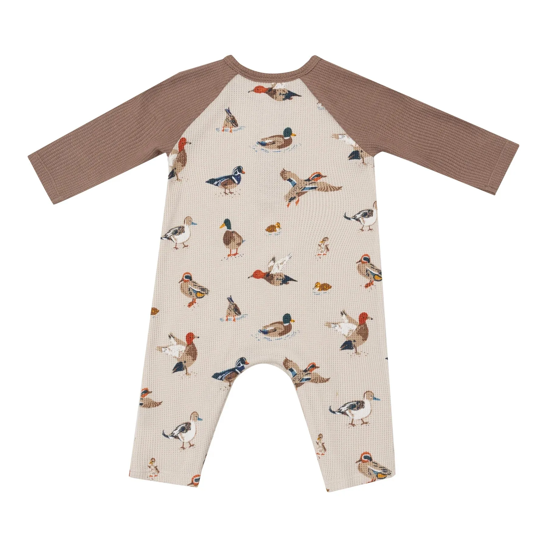 Ducks L/S Raglan Henley Romper