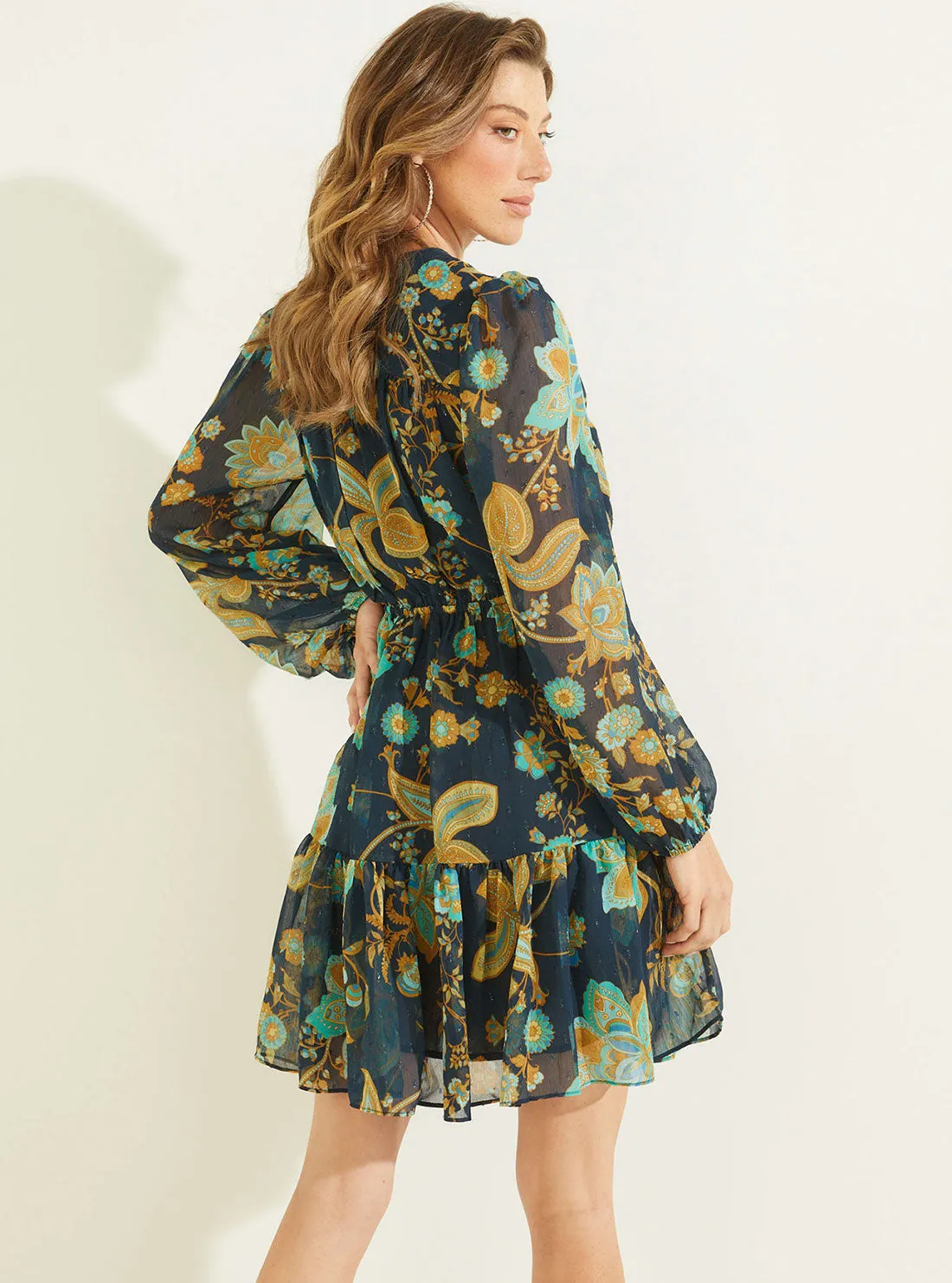 Eco Green Nature Print Cassandre Mini Dress