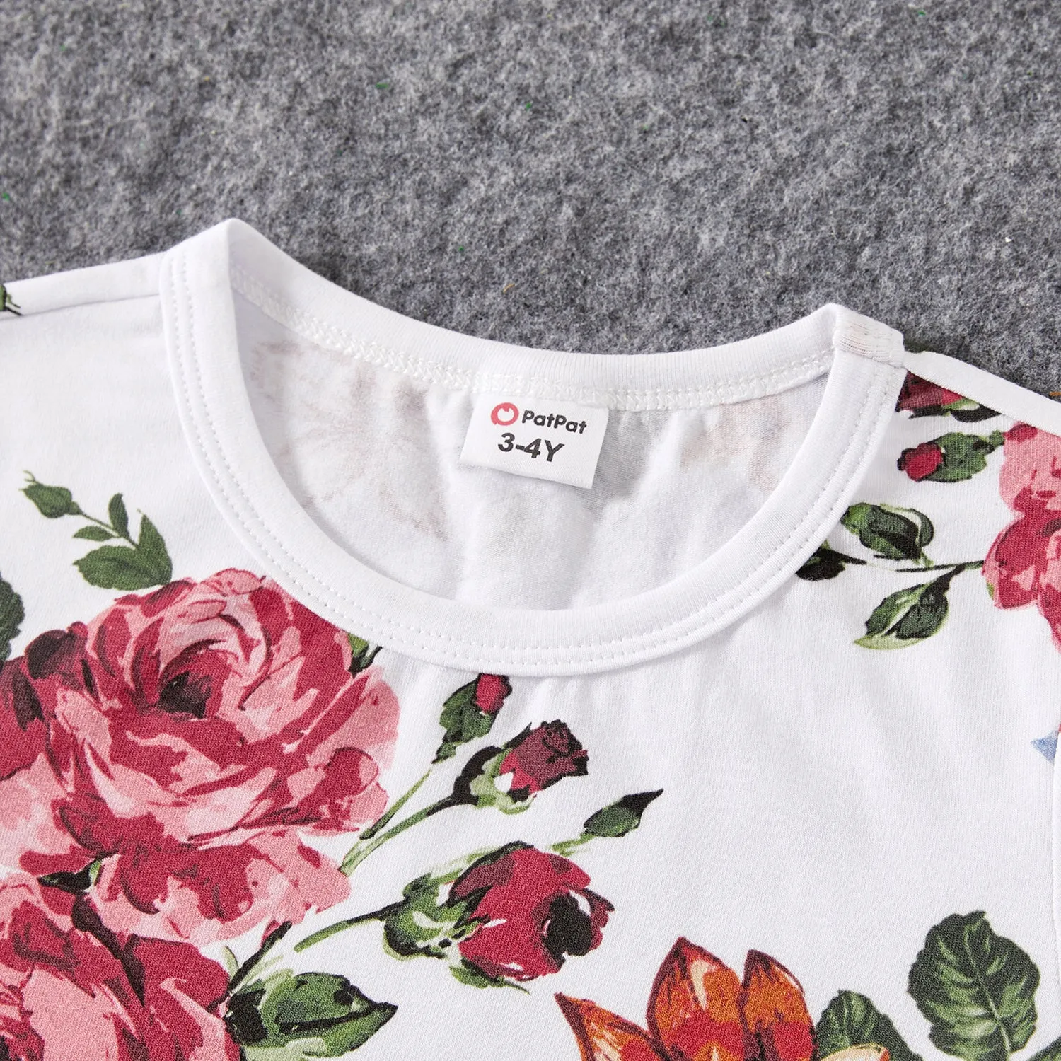 Family Matching Allover Floral Print Short-sleeve Cotton Tee