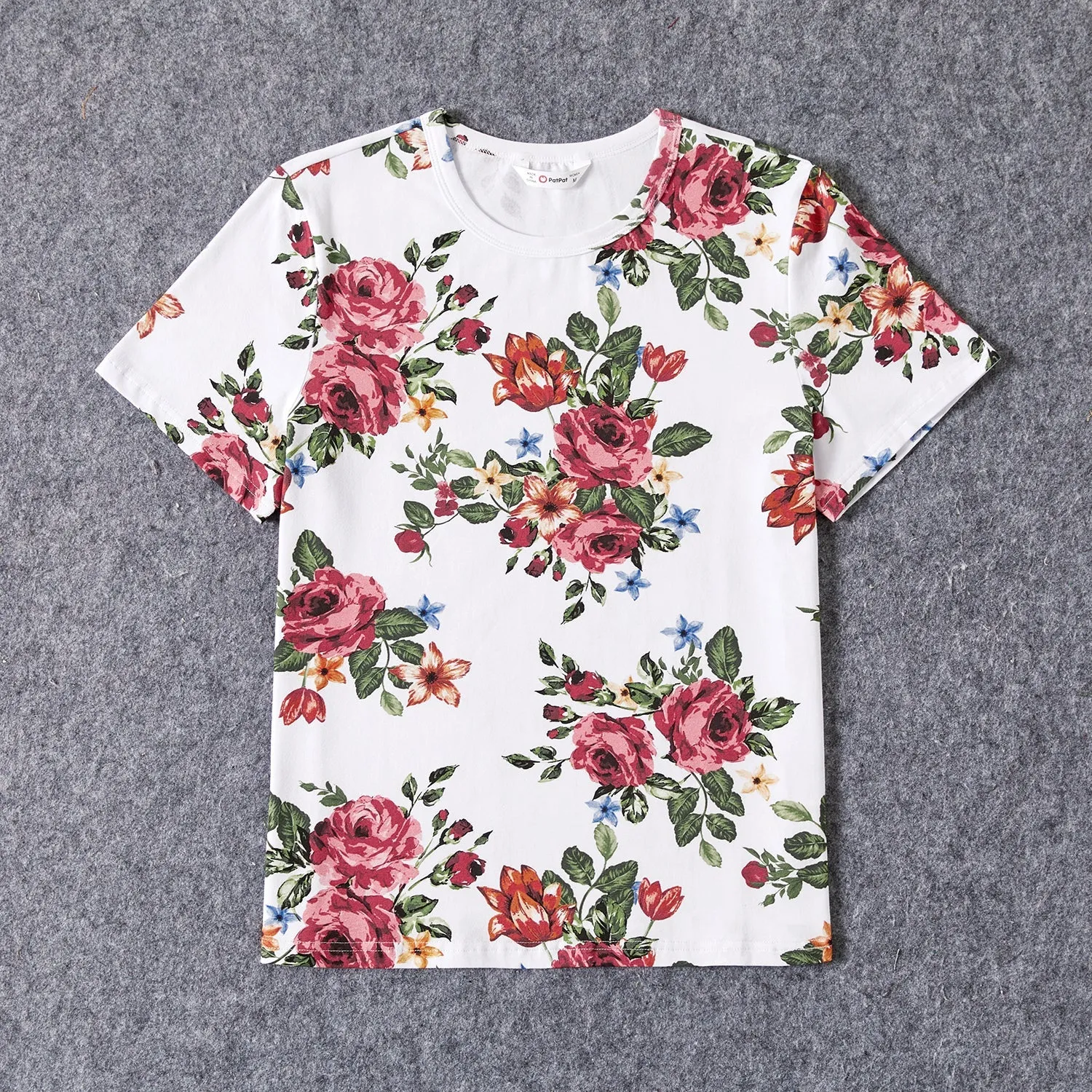 Family Matching Allover Floral Print Short-sleeve Cotton Tee