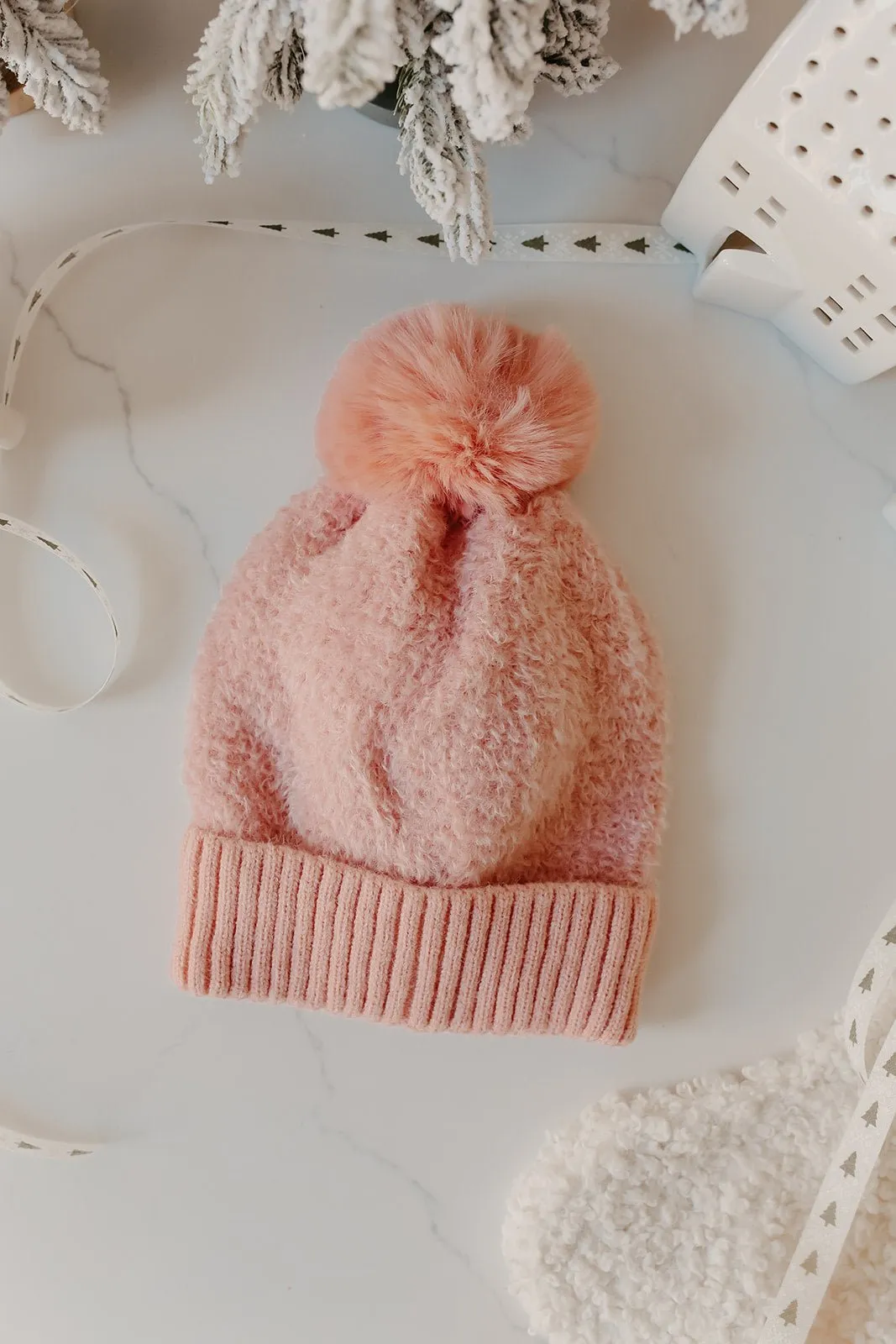 Faux Fur Teddy Pom Beanie - FINAL SALE