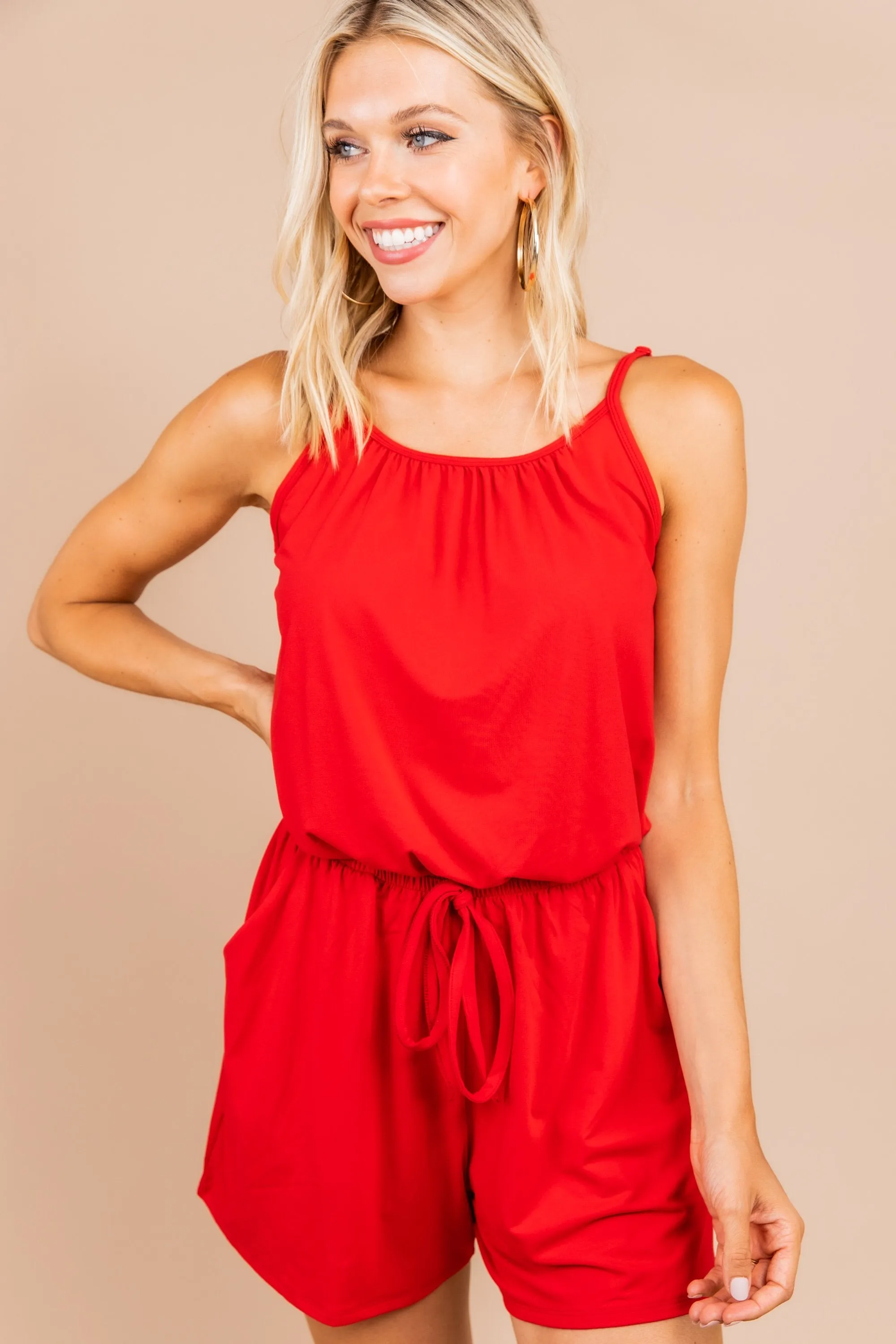 Feeling Your Best Ruby Red Romper