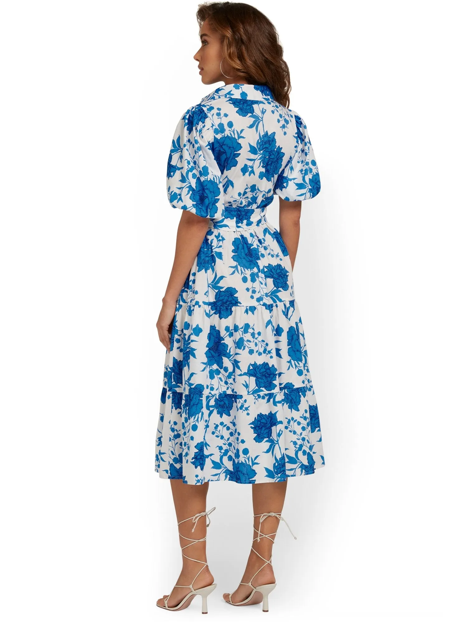 Floral-Print Poplin Shirtdress - Flying Tomato