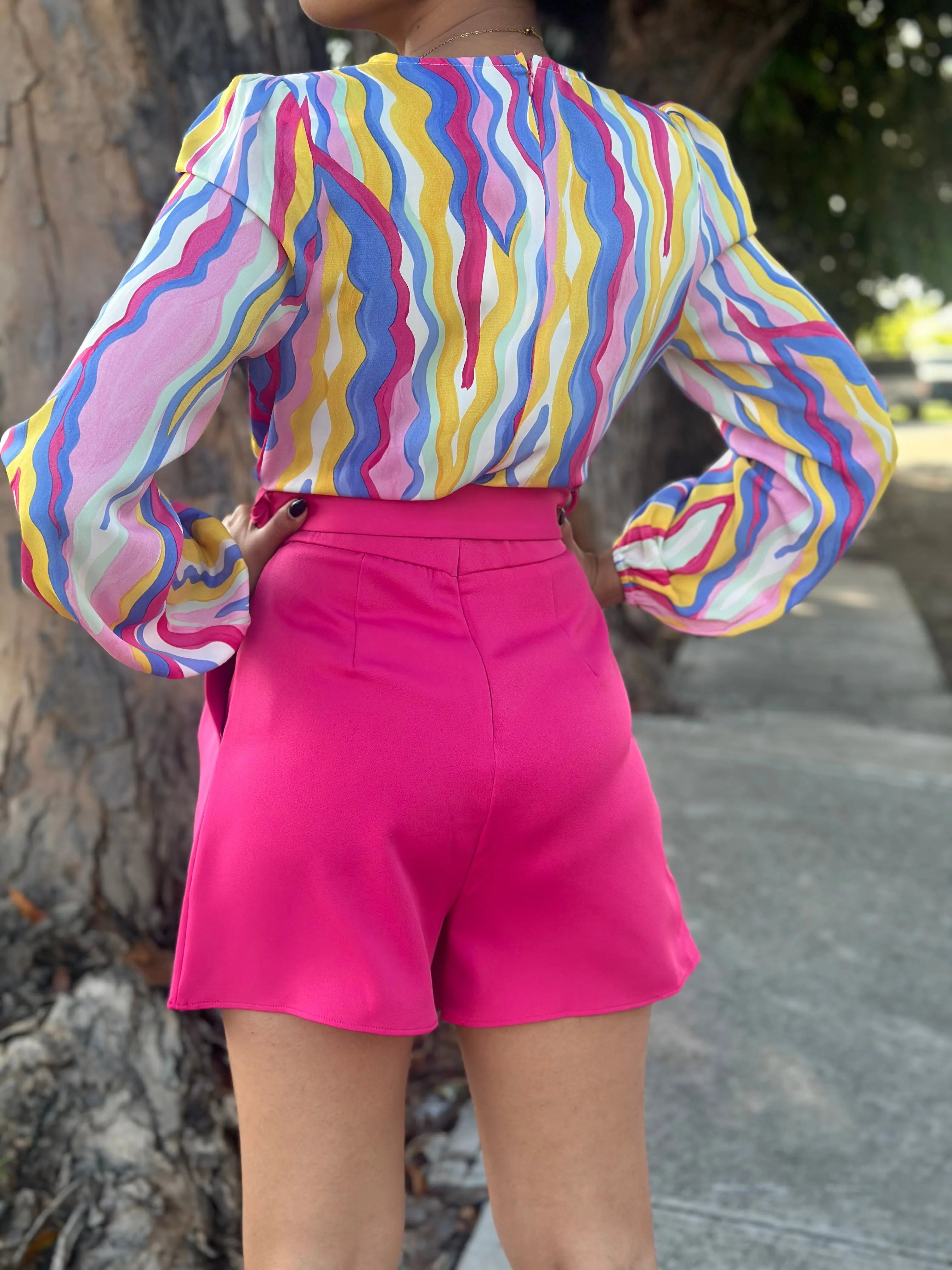 Fuchsia Stripes Romper