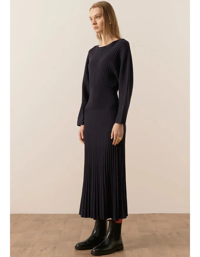 Gizelle Pleated Maxi Dress Ink