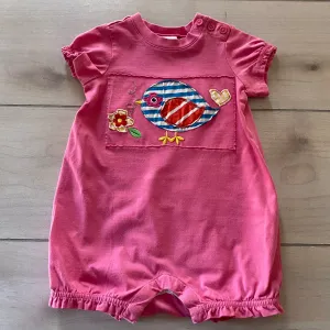 Hanna Andersson Pink Birdie Romper