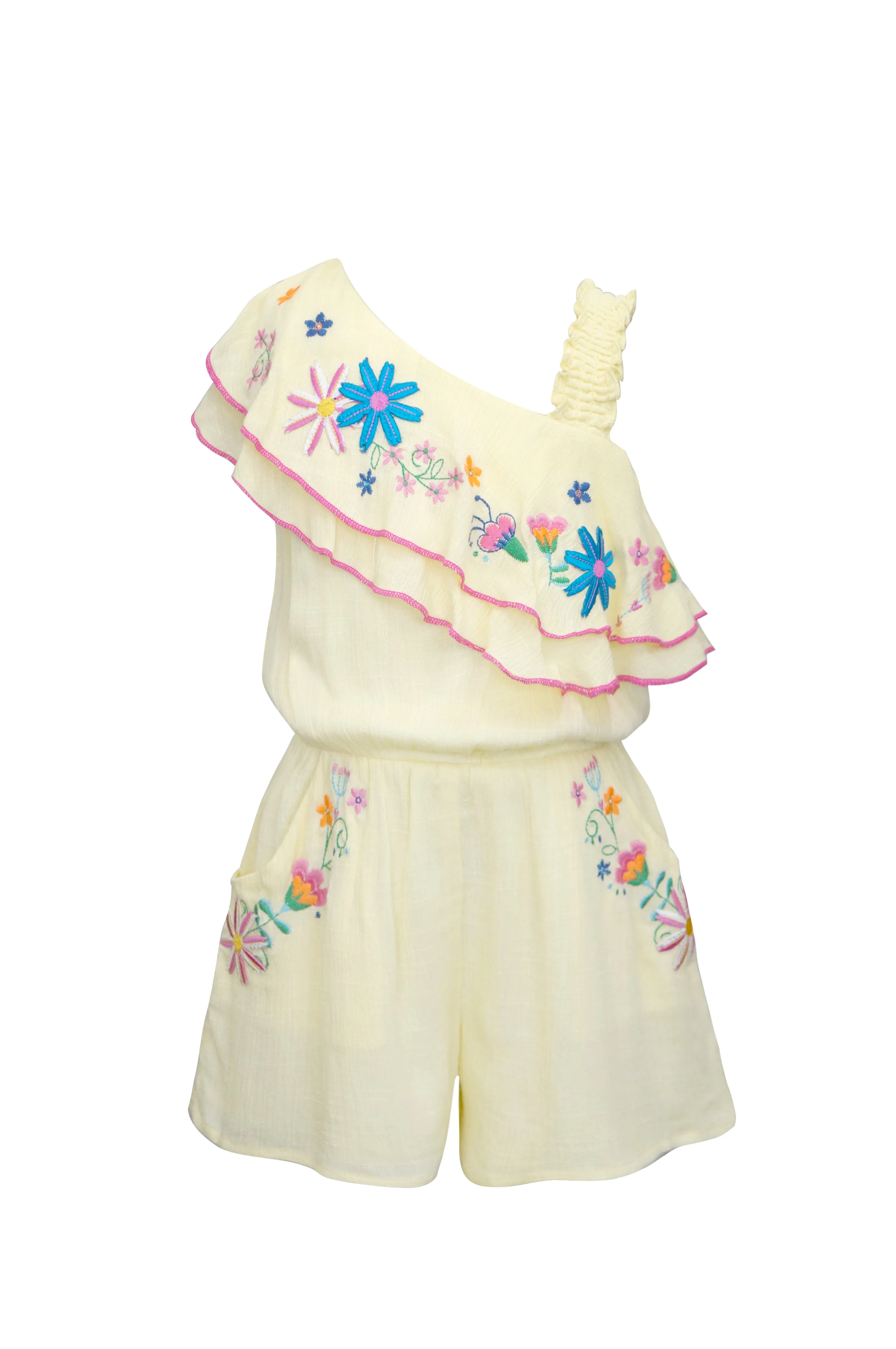 Hannah Banana Floral Embroidered Romper