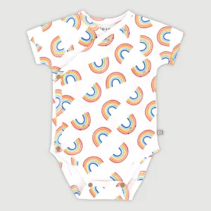 Happy Days Baby Short Sleeve Kimono Romper (Rainbow)