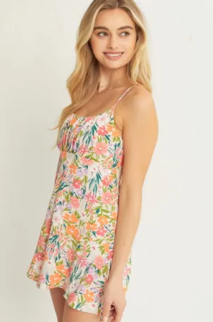 Happy Thoughts Floral Print Empire Waist Romper