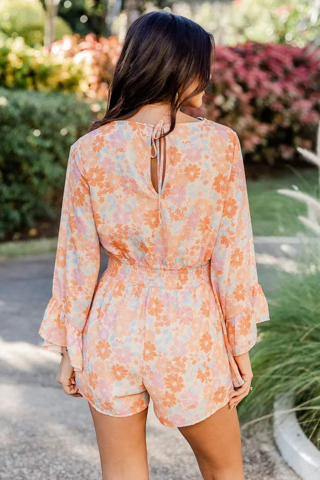 I Keep Hoping Floral Orange Romper FINAL SALE