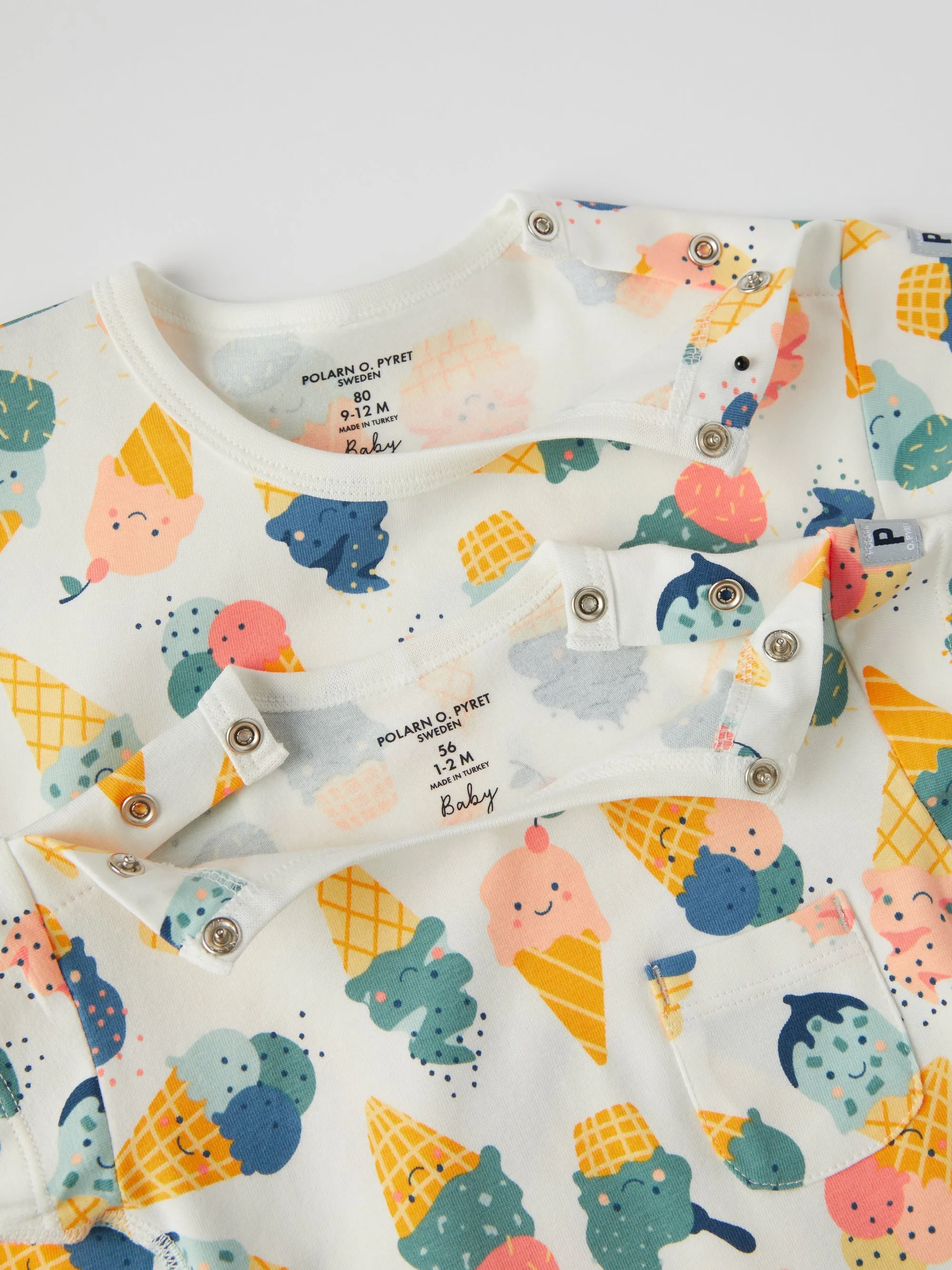 Ice Cream Print Baby Romper