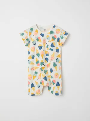 Ice Cream Print Baby Romper