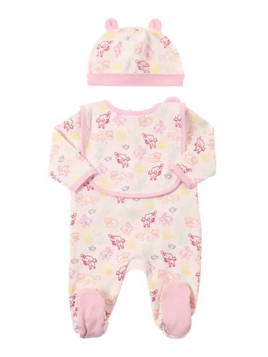 Kenzo Kids   Organic cotton romper, bib &amp; hat 