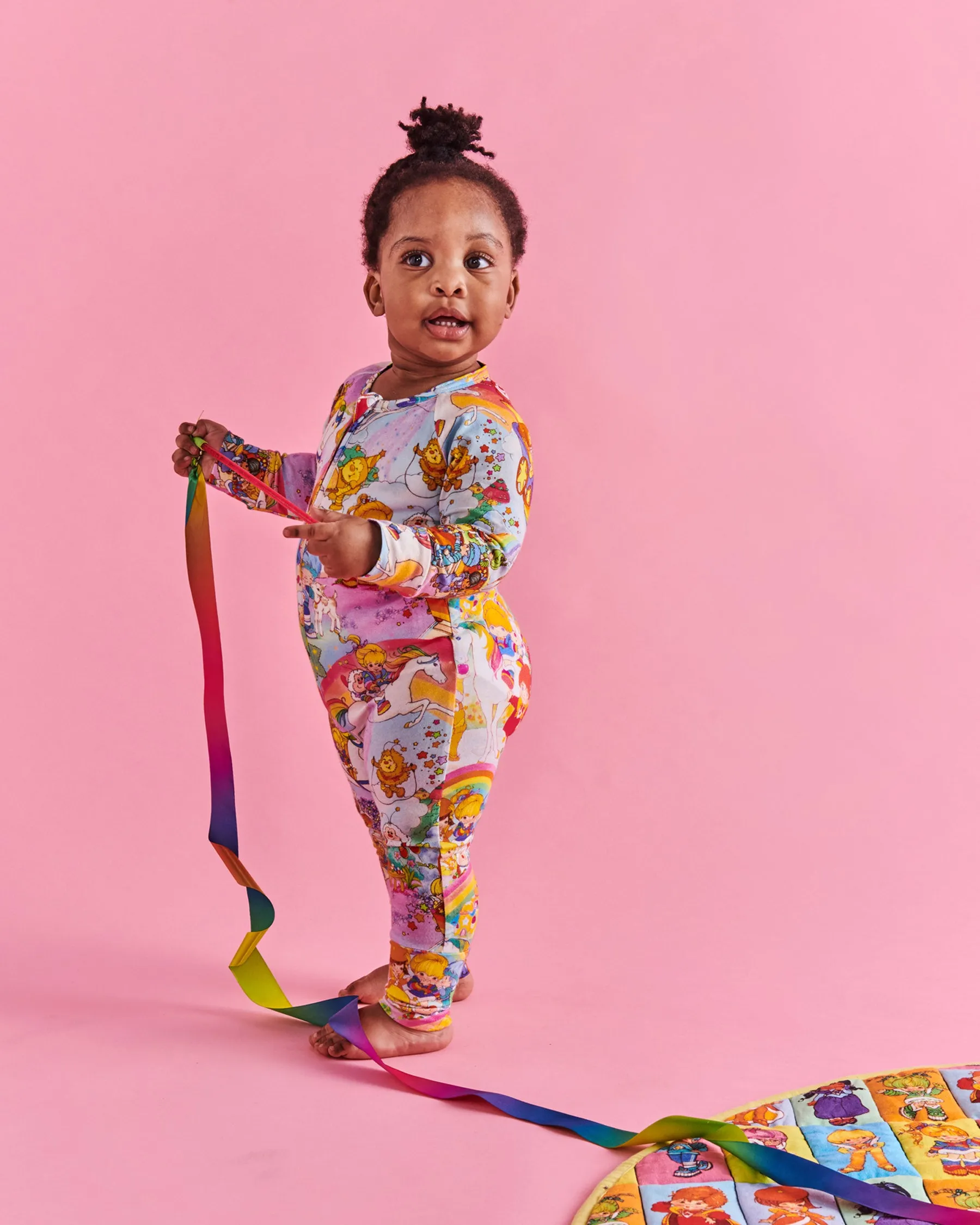 Kip&Co x Rainbow Brite Brite Side Organic Long Sleeve Zip Romper