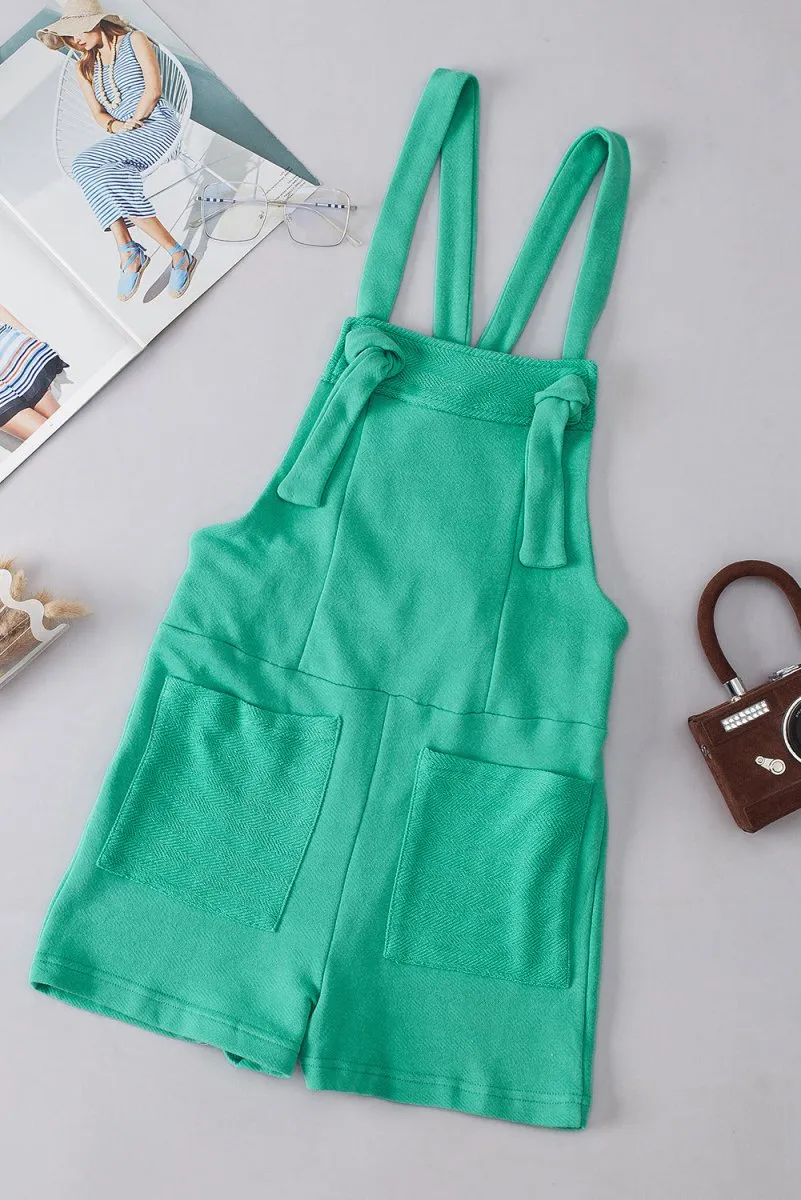 Knotted Mint Green Knotted French Terry Romper