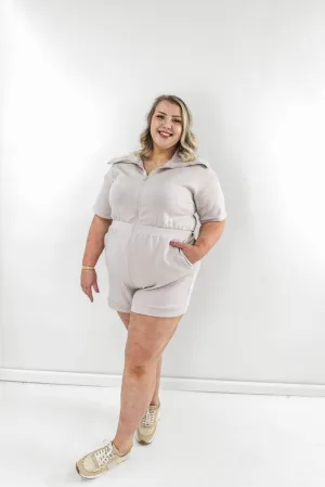 Laurel Curvy Full Zip Short Romper