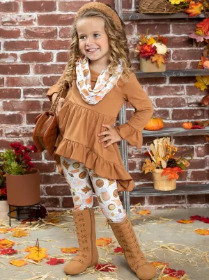 Life is Sweet Hi-Lo Tunic, Leggings And Scarf Set