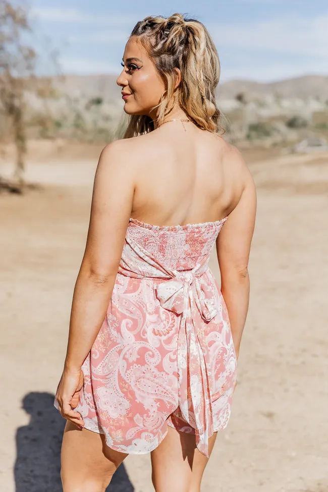 Look At Us Now Rose Paisley Strapless Romper FINAL SALE