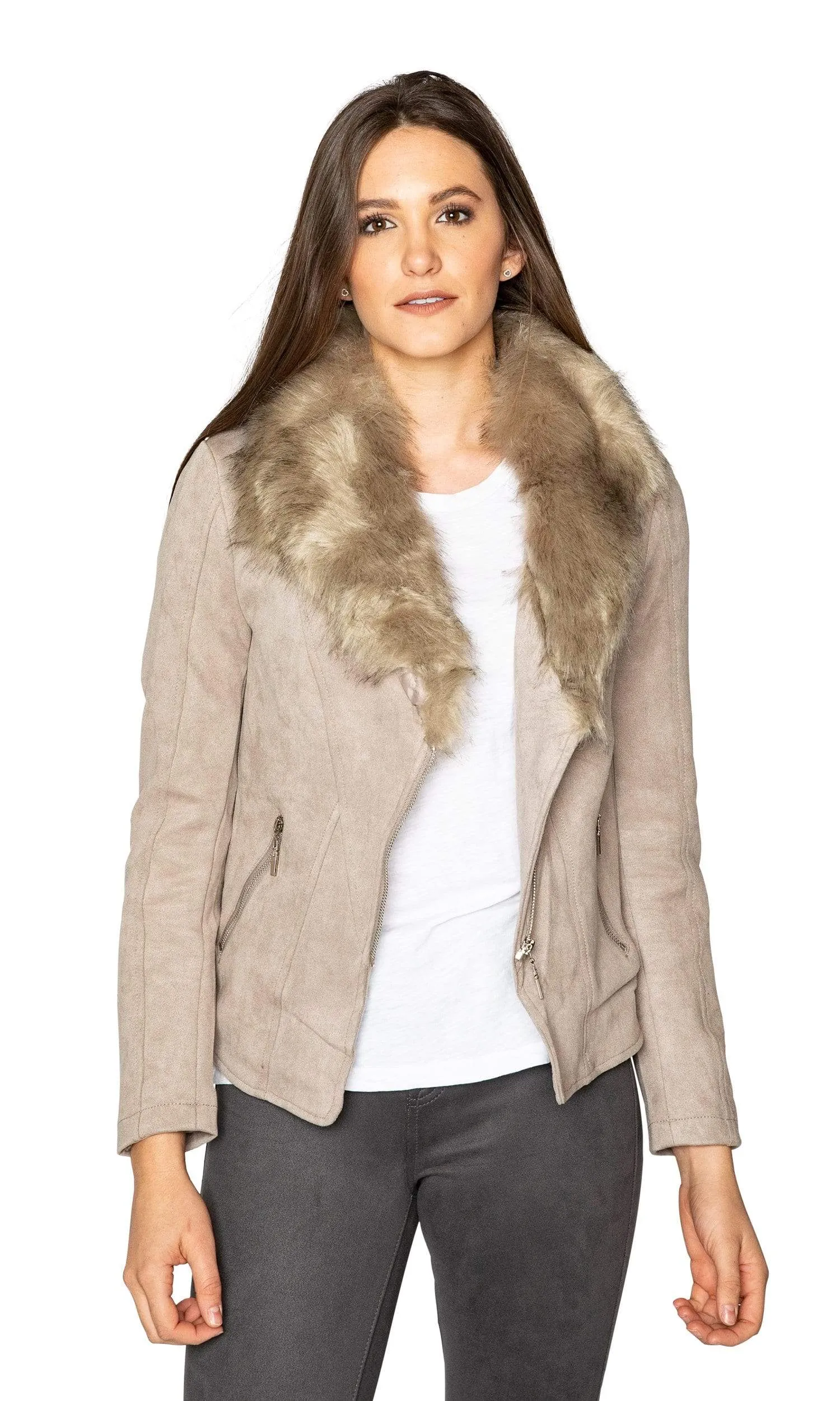 Love Token Kelly Faux Fur Trim Jacket