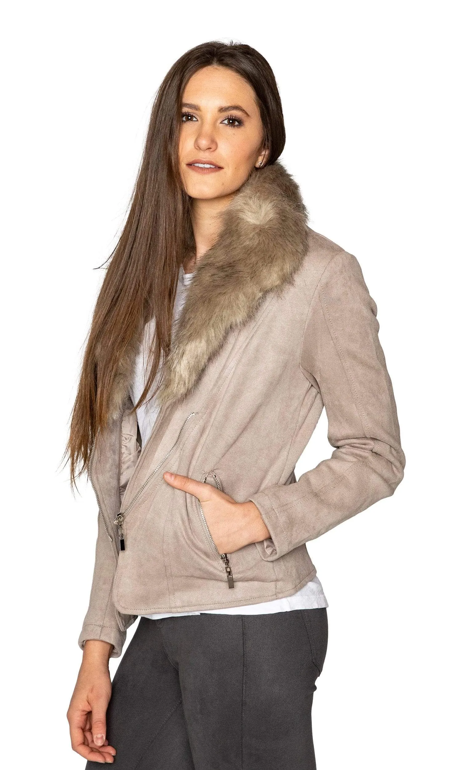 Love Token Kelly Faux Fur Trim Jacket