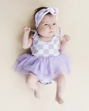 LPK Tutu Romper - Checkered Lavender