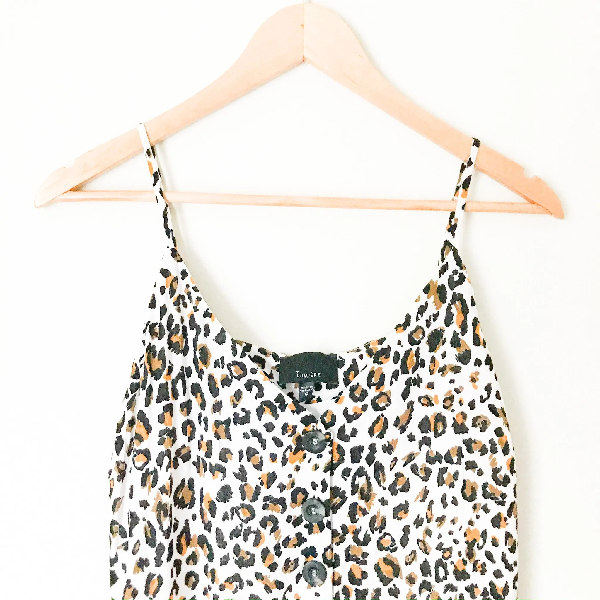 Lumiere Animal Print Button Up Romper- Size S