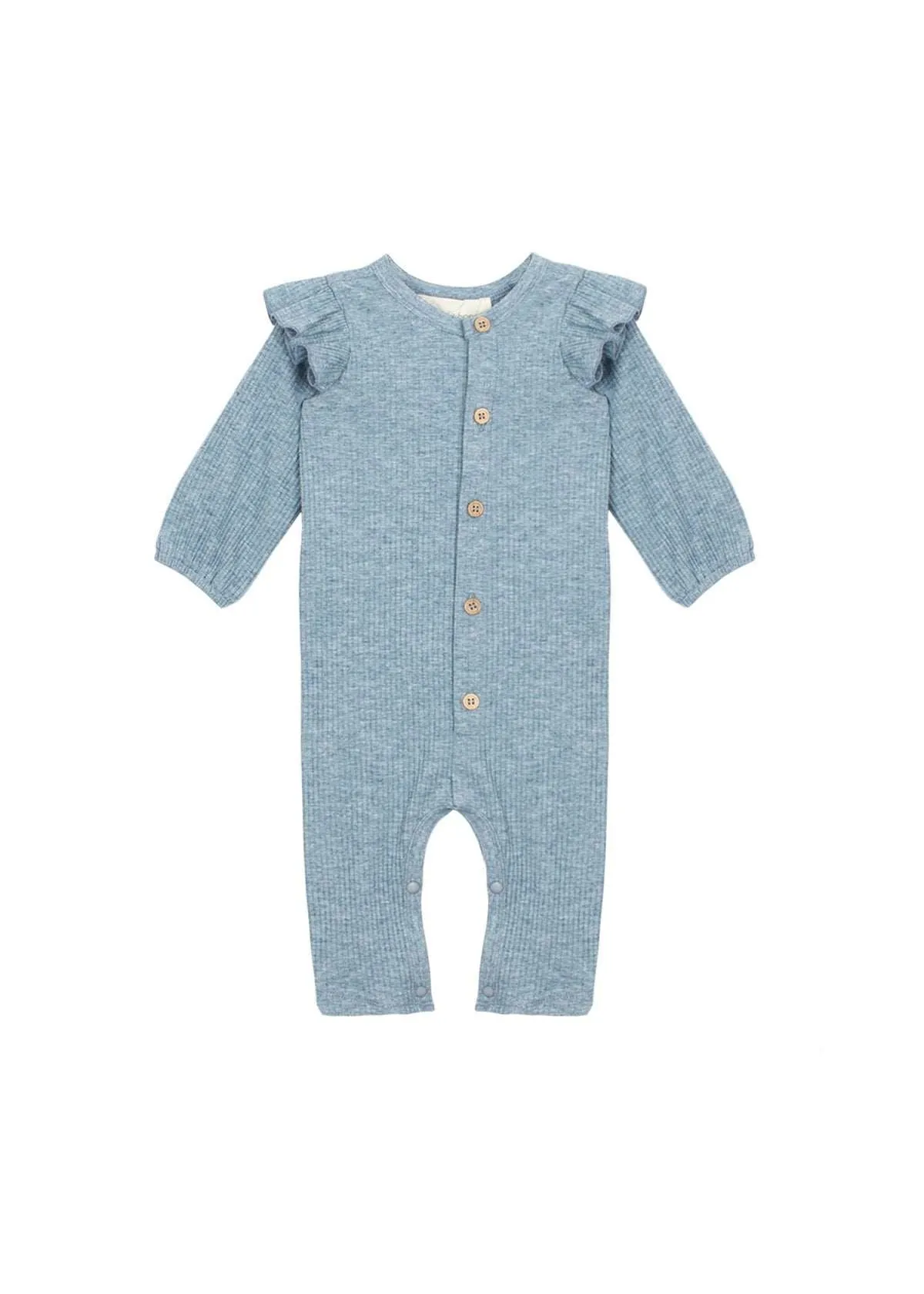 Mabel & Honey Sweet Taffy Blue Rib Romper