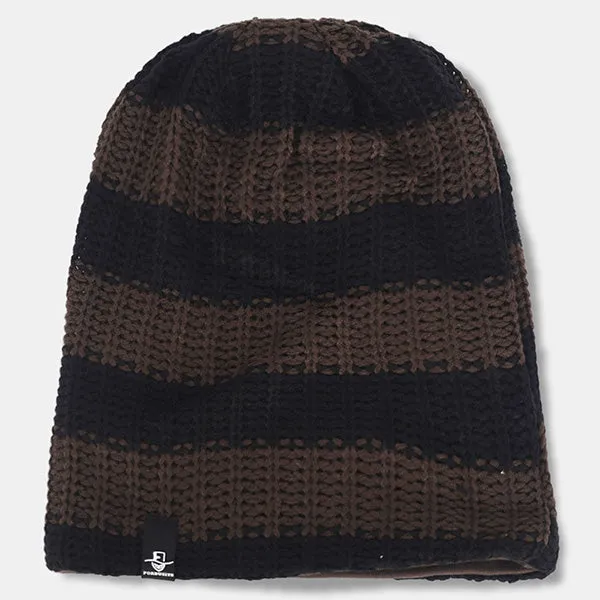 Mens Stripe Oversized Beanie for Summer Winter B09