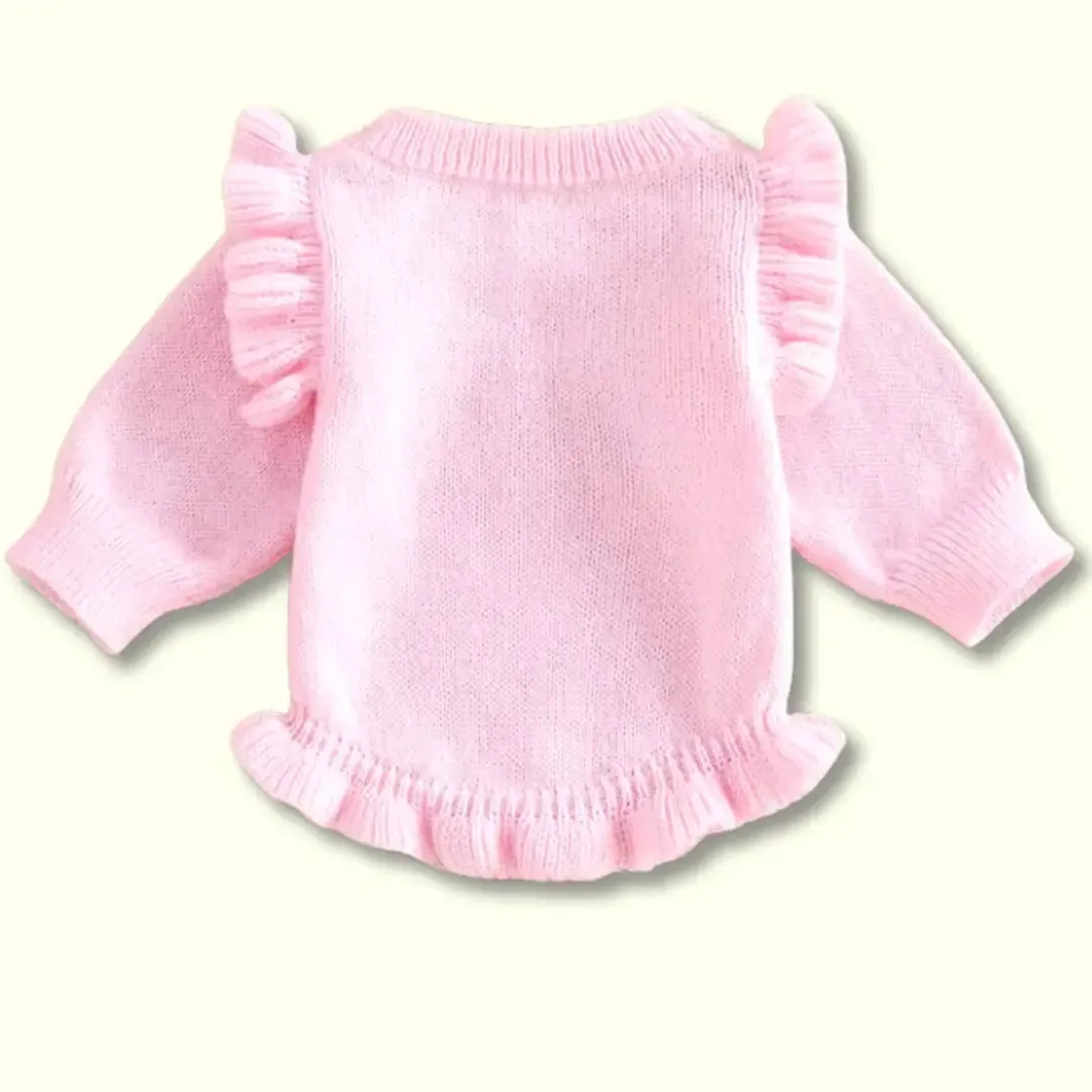 Mini Darling Ruffle Knit Romper – Soft Pink (0-18M)