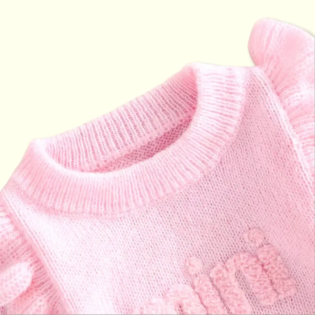 Mini Darling Ruffle Knit Romper – Soft Pink (0-18M)