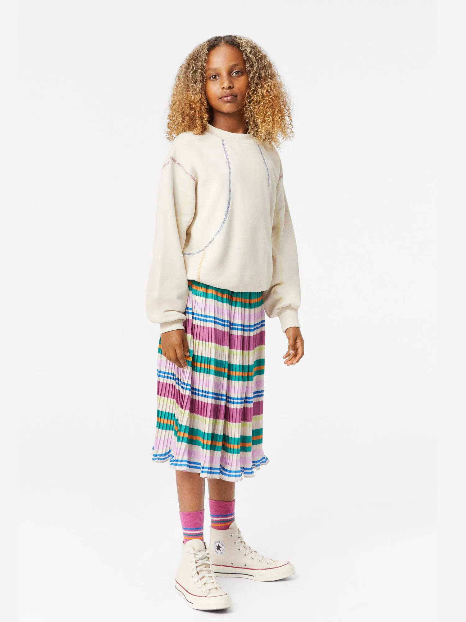 Molo Bess Sporty Stripes pleated skirt