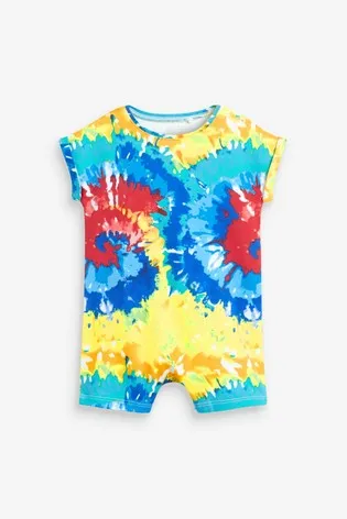 Next Single Printed Bright Tie Dye Baby Boys Romper