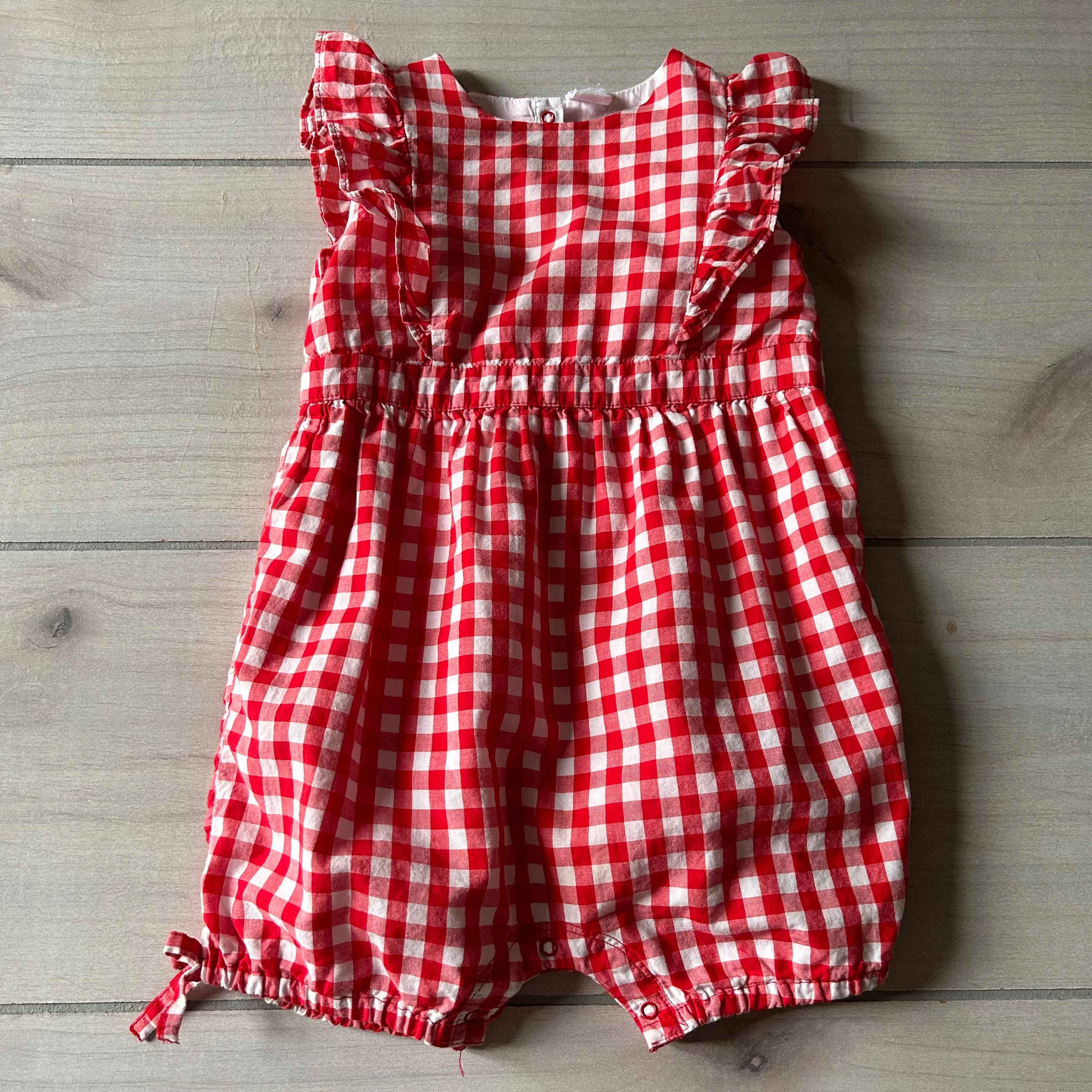 Nordstrom Red Gingham Cotton Romper