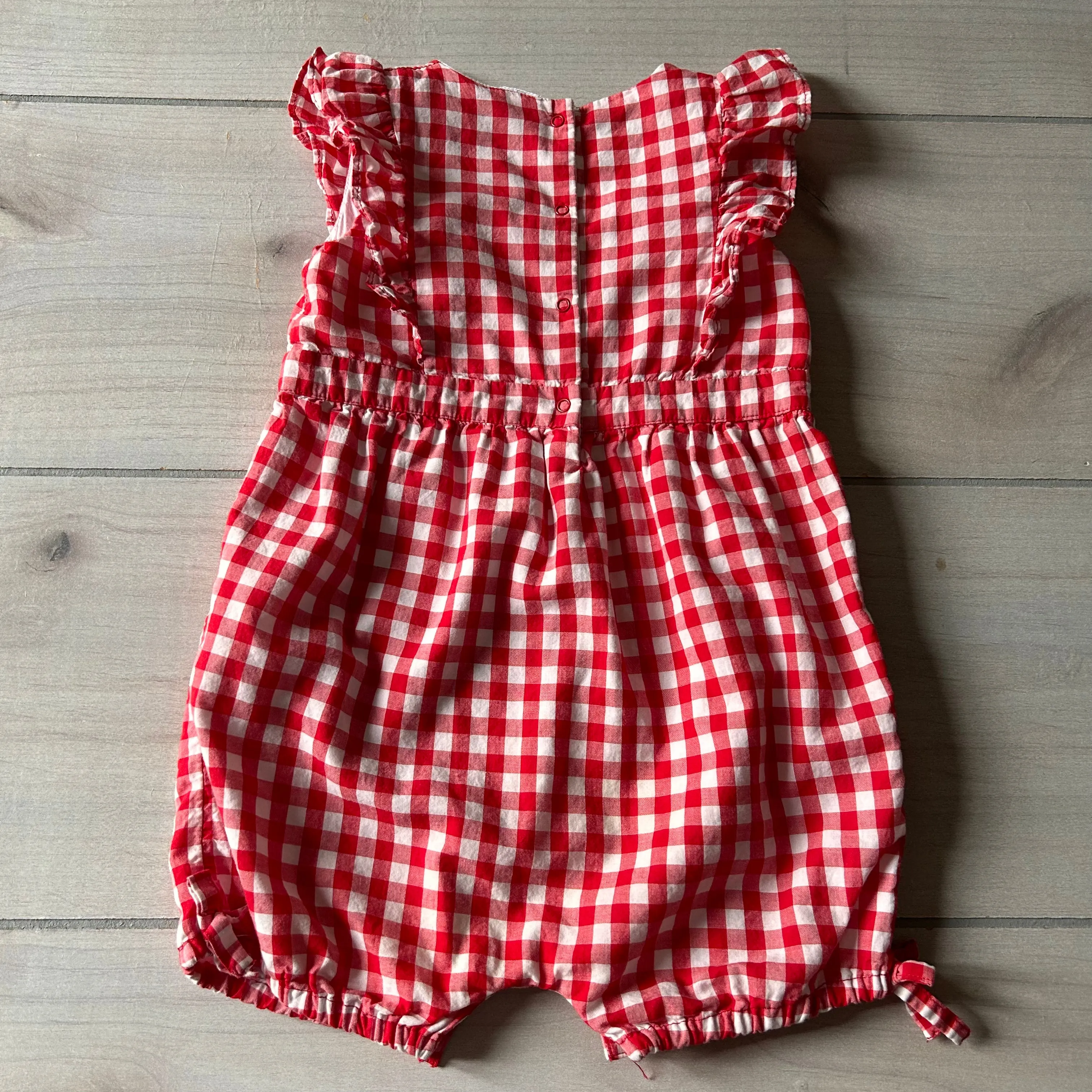 Nordstrom Red Gingham Cotton Romper