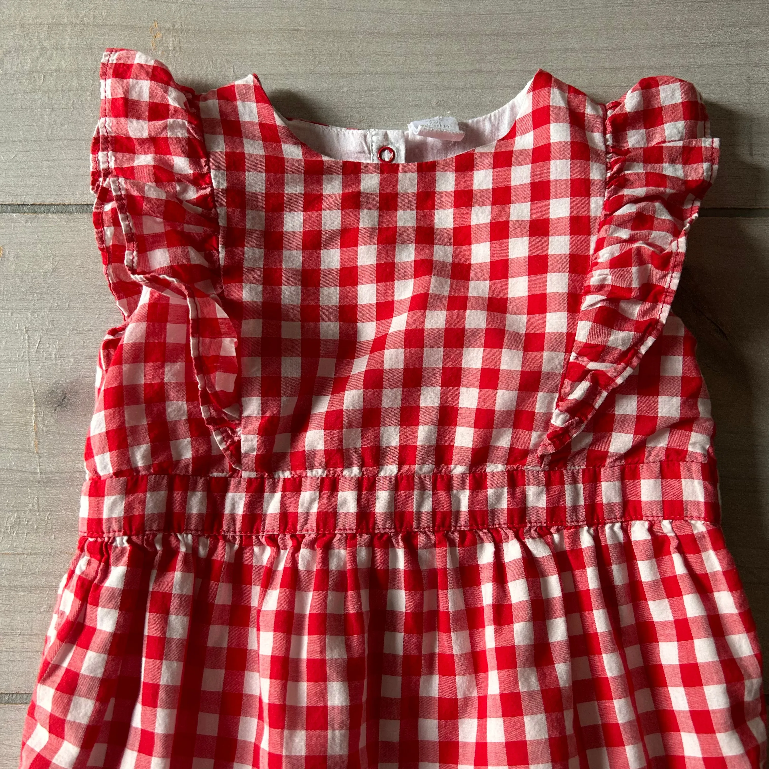 Nordstrom Red Gingham Cotton Romper