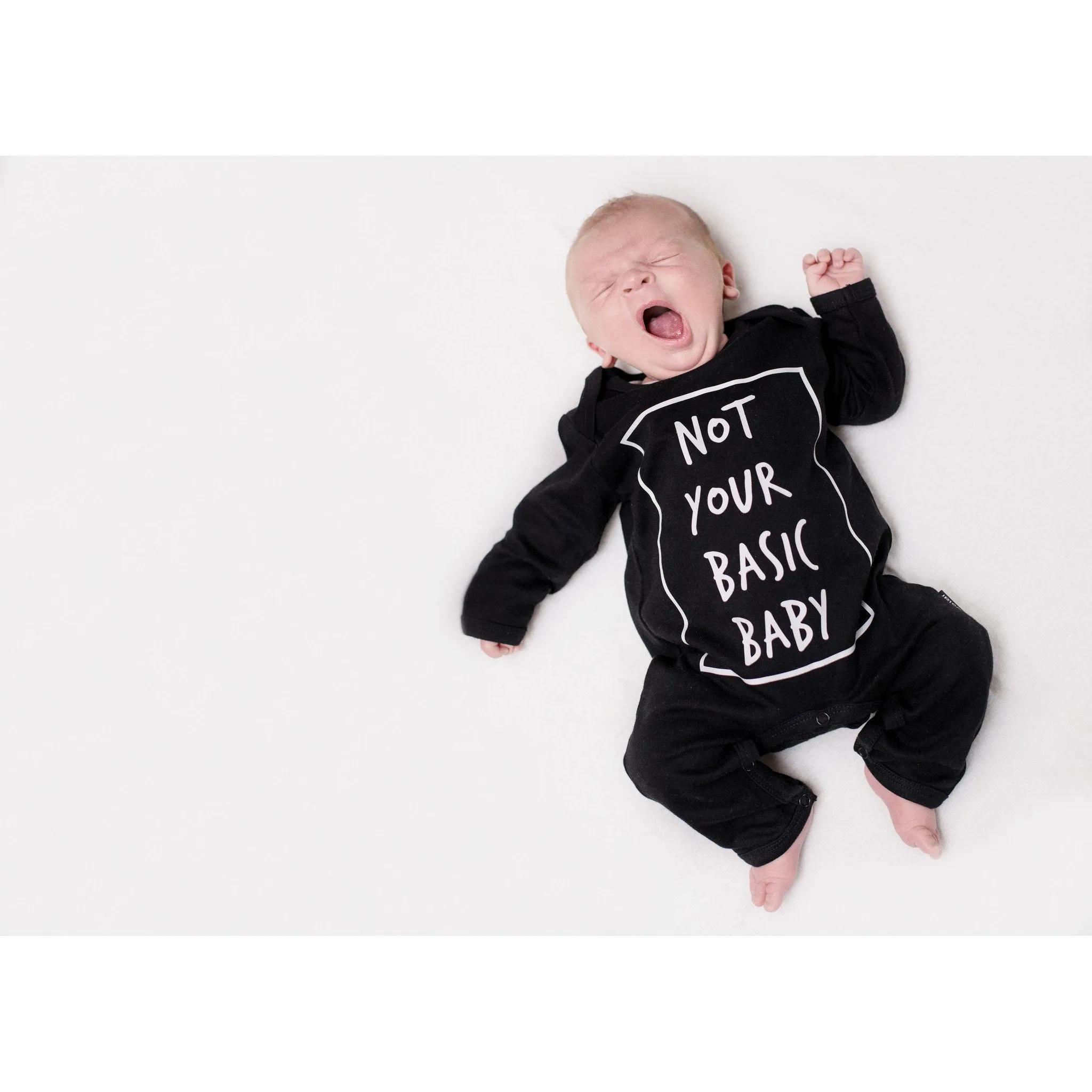 'Not Your Basic Baby' Romper Black