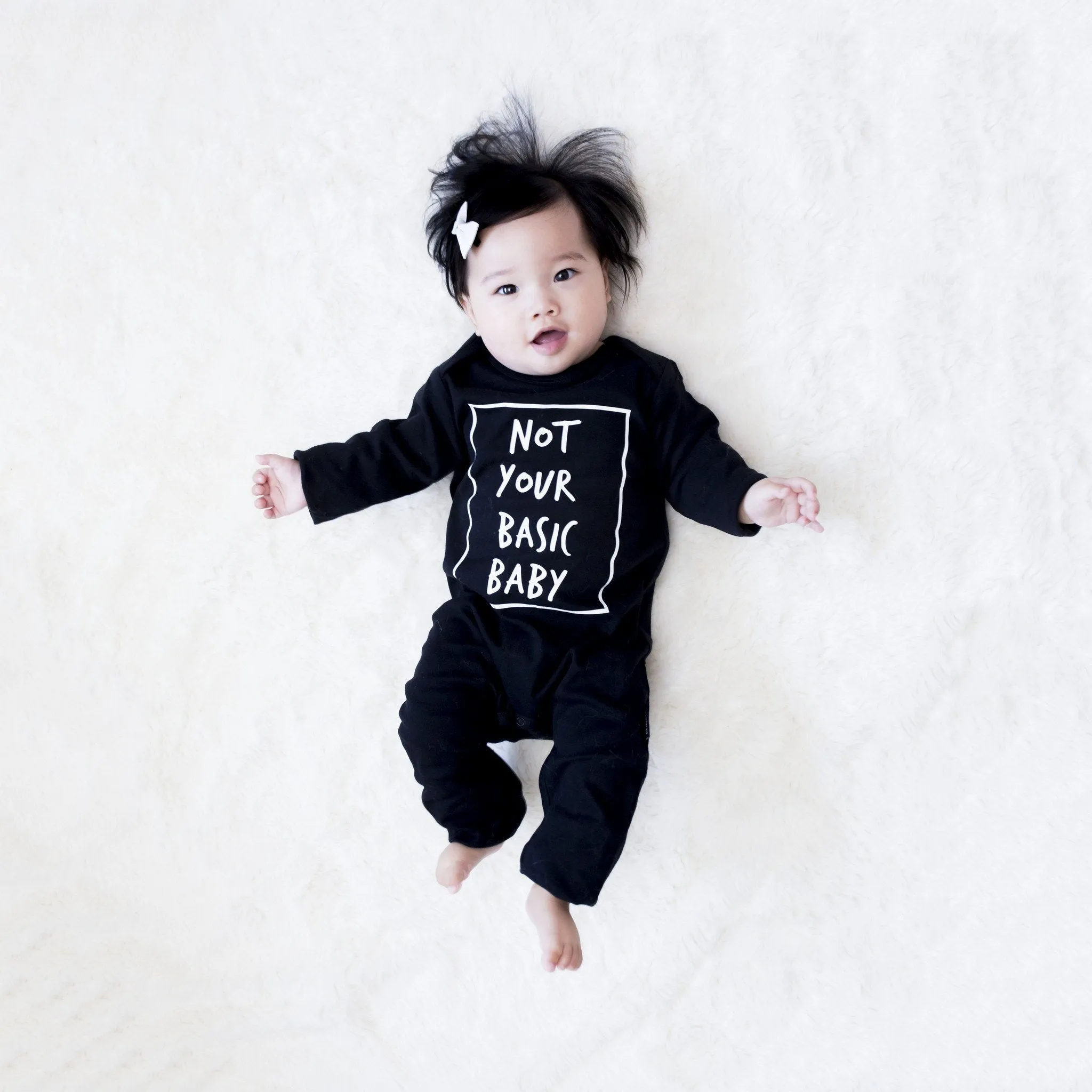 'Not Your Basic Baby' Romper Black