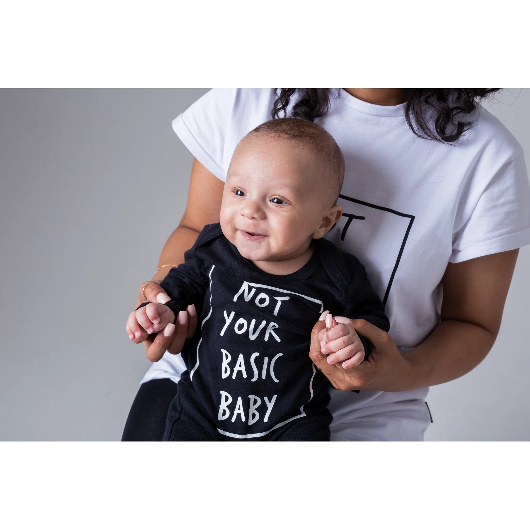 'Not Your Basic Baby' Romper Black