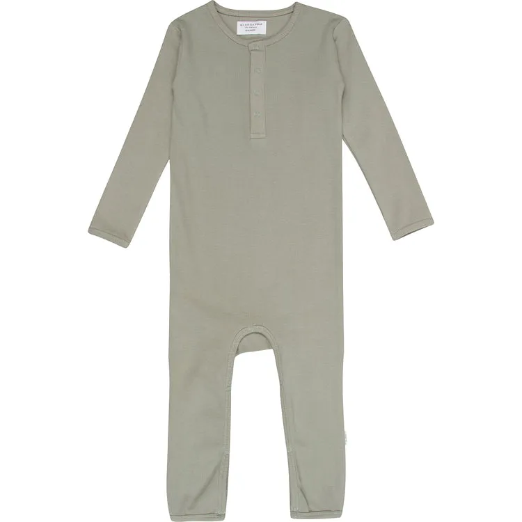 Organic Cotton Rib Romper in Sage Green