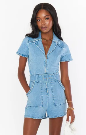 Outlaw Romper ~ Light Tide