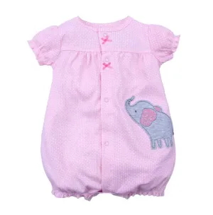 Pink Elephant Baby Romper Shorts