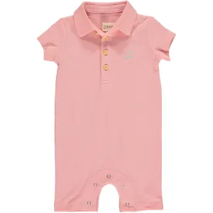 Pink Pique Polo Romper