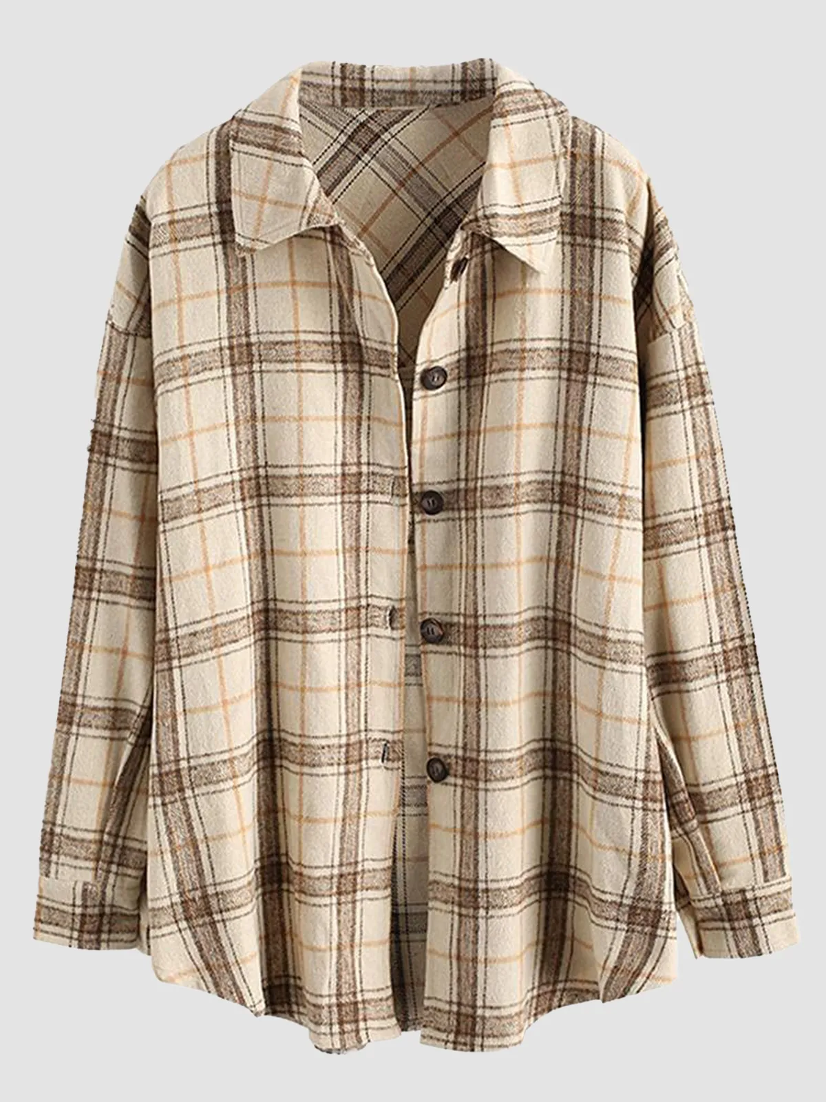 Plaid Long Sleeve Shirt with Pocket