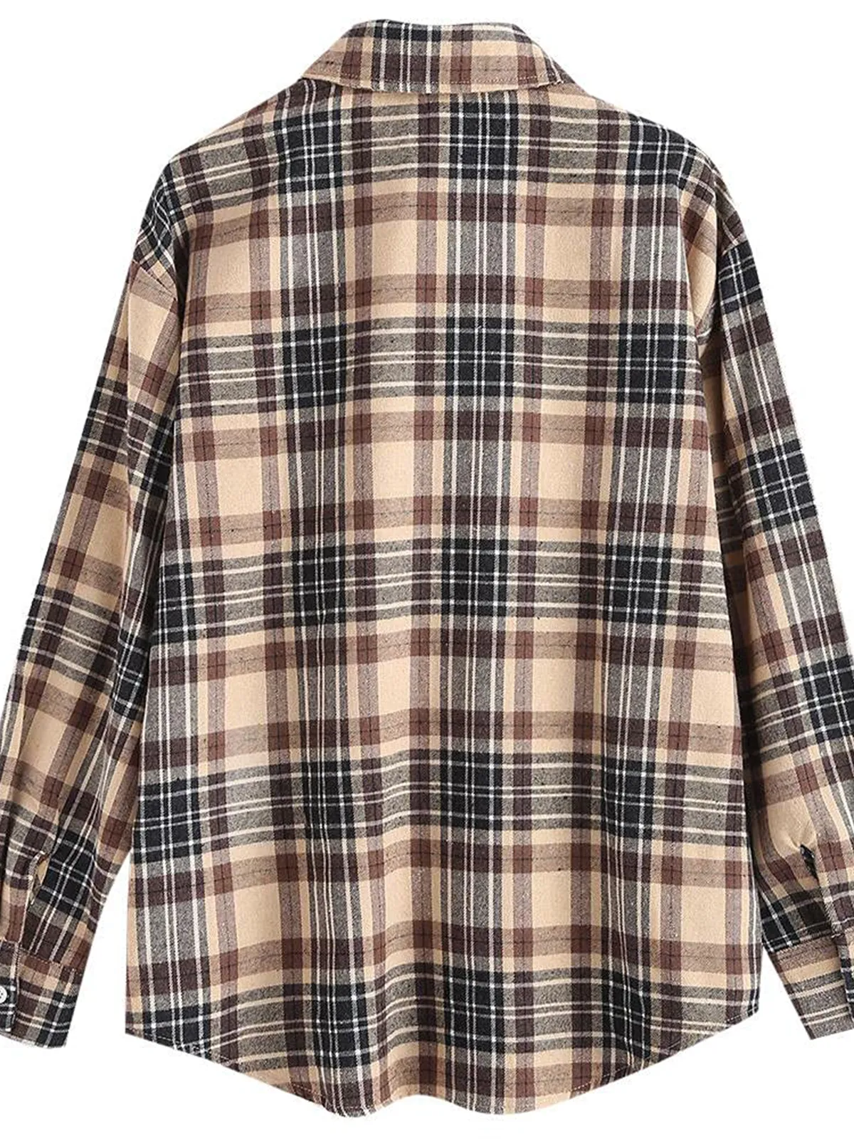 Plaid Long Sleeve Shirt with Pocket