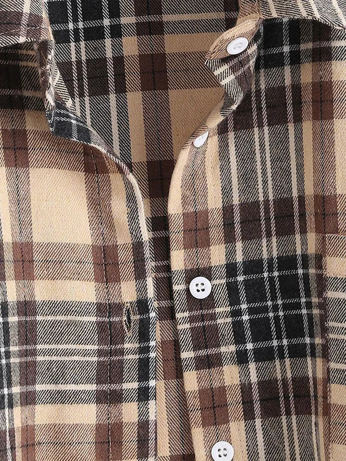 Plaid Long Sleeve Shirt with Pocket